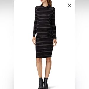 soon maternity Casima Maternity Dress Small Black Gold Stripe